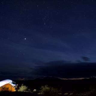 Illuminated Tent beneath the Stars