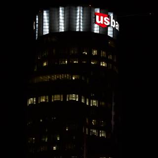 US Bank Tower shines bright at night