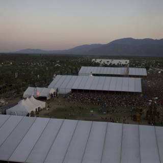 Aerial view of Coachella Festival Weekend 2