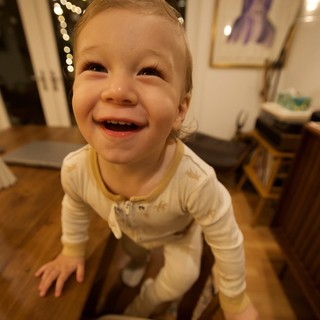 Joyful Toddler Portrait in Cozy Home Setting