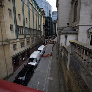 Urban Construction Work on Narrow London Street