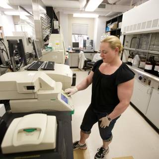 The Woman and Her Machine in the Caltech Lab