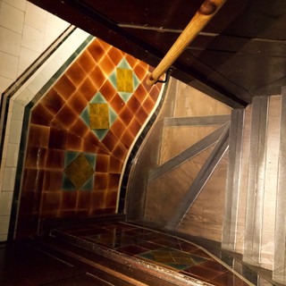 Victorian Stairwell with Decorative Tile Work