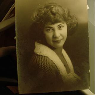 A Vintage Portrait of a Curly-Haired Woman