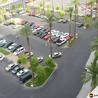 Aerial View of a Busy Parking Lot