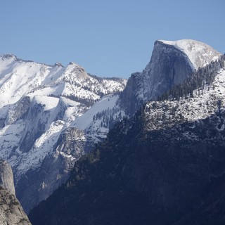 Snow-Covered Granite Peaks of Yosemite Valley