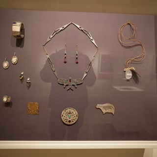 Native American Jewelry Display in Museum Exhibition