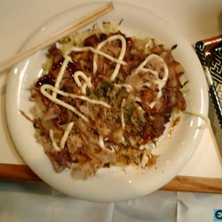 Noodle Dish with Chopsticks