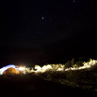Mountain Tent under a Starry Night