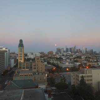Moonrise over Downtown LA