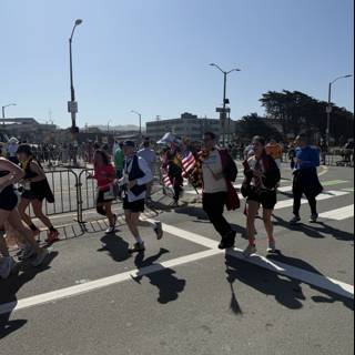 Running Through Sunlit Streets