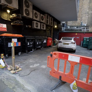 Urban Back Alley Waste Management Area in London