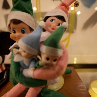 Elf on the Shelf Family Ornament Display