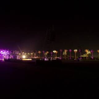 Metropolis Stage Lights up the Night with Palm Trees and Purple Hues
