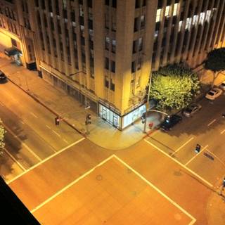 Night View of Los Angeles City Street