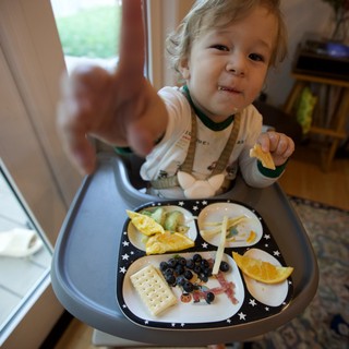 Toddler's Christmas Eve Mealtime with Divided Plate