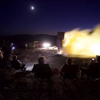 Nighttime Rocket Launch Spectacle