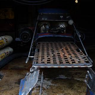 Machine Bed in a Rusty Workshop