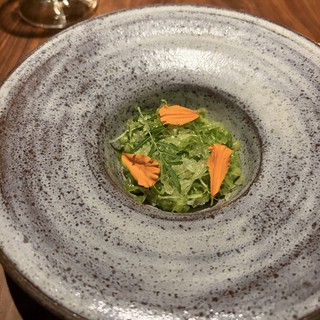Fine Dining Salad Course on Artisanal Ceramic Bowl