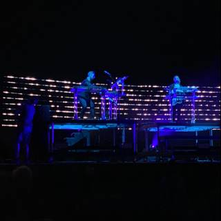 Rocking the Stage with Blue Lights