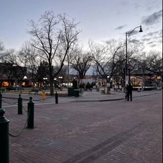 Bustling City Square in Santa Fe