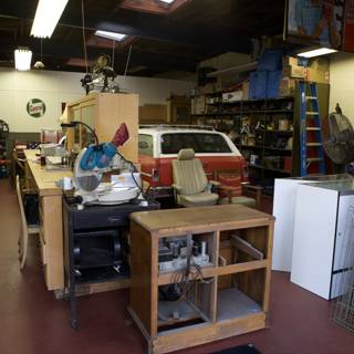 A Workshop with a Vintage Car