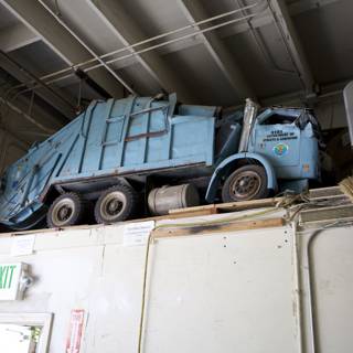 Blue Dump Truck Takes a Rest