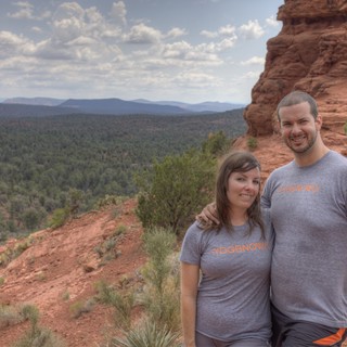 Couple Smiling Atop Sedona Red Rock Vista