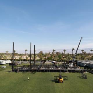 Large Stage with Crane and Truck at Waterfront