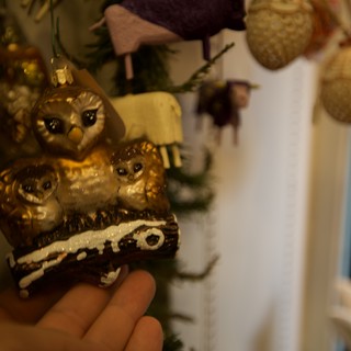 Handcrafted Owl Ornaments Christmas Tree Decoration Display