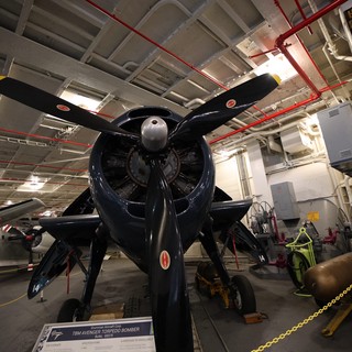 TBM Avenger Torpedo Bomber in USS Hornet Hangar Bay