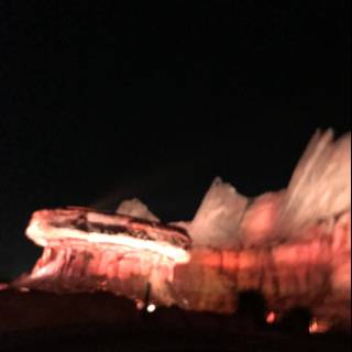Red Rock Formation at Night
