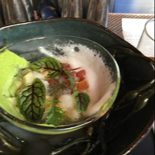 Fresh Asparagus Bowl with Green Leaf