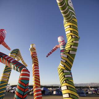 Colorful Sculptures in an Open Field