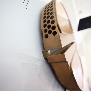 Cardboard Mask Sculpture with Geometric Design