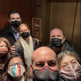 Elevator Selfie with Face Masks