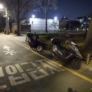 Nocturnal Serenity: Urban Motorcycle in Korea, 2024