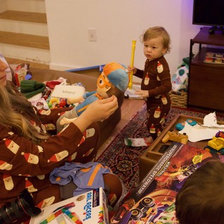Christmas Morning Playtime with Mother and Toddler
