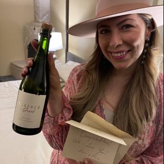 A Happy Woman and Her Wine