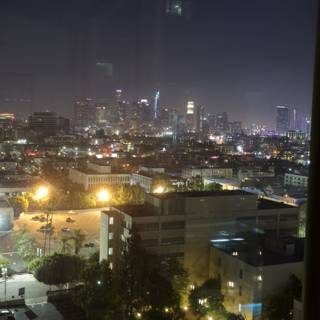 Nighttime Cityscape from a High-Rise