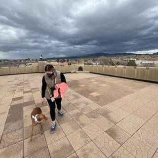 Rooftop Stroll in Stormy Santa Fe