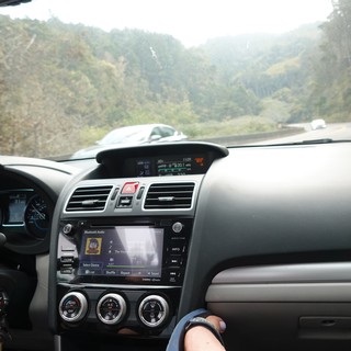Mountain Highway Drive with Car Dashboard View