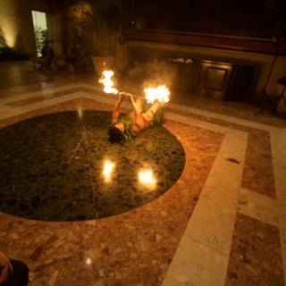 Fire Dance in a Spacious Room