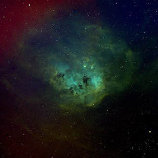 Lambda Centauri Nebula in Turquoise and Green