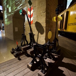 Vintage Railway Signal Equipment Display at Museum
