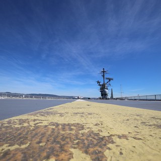 Weathered Yellow Flight Deck of Historic USS Hornet