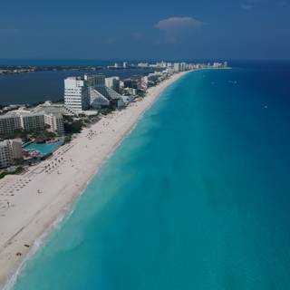 A Bird's Eye View of Cancun Coastline