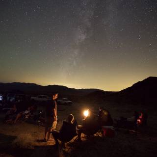 Camping under the starry desert sky