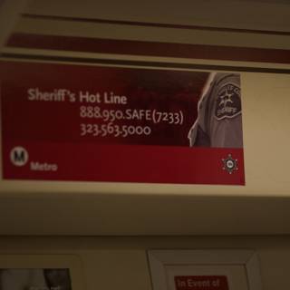 Sheriff's Hot Line Ad in Subway Train