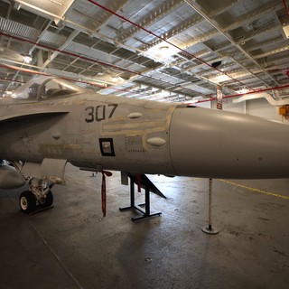 F/A-18 Hornet Fighter Jet on Display in Hangar